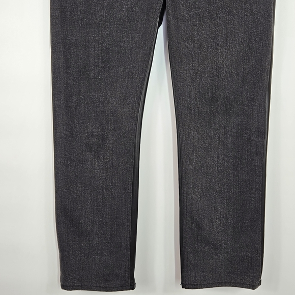 Abercrombie & Fitch Faux Leather Ankle Straight Ultra High Rise Jean Black 27 4 - Picture 5 of 16